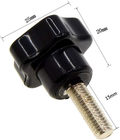 YXQ M5 Hand Star Knobs Threaded Stud Five Arm Clamping Tightening 25mm Dia Grip Black Plastic Caps 6 Pcs in Kuwait