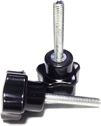 YXQ M5 Hand Star Knobs Threaded Stud Five Arm Clamping Tightening 25mm Dia Grip Black Plastic Caps 6 Pcs in Kuwait