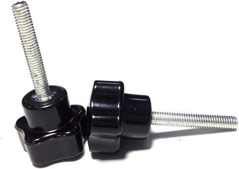 YXQ M5 Hand Star Knobs Threaded Stud Five Arm Clamping Tightening 25mm Dia Grip Black Plastic Caps 6 Pcs in Kuwait