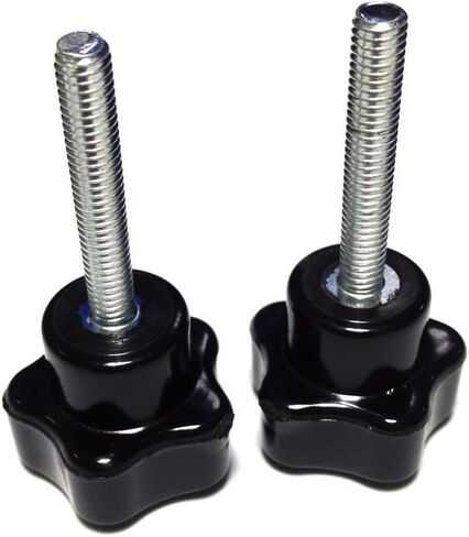 YXQ M5 Hand Star Knobs Threaded Stud Five Arm Clamping Tightening 25mm Dia Grip Black Plastic Caps 6 Pcs in Kuwait