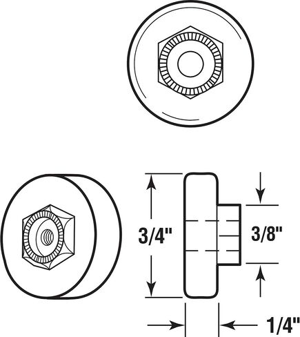 Prime-Line MP6001 Shower Door Roller, 3/4 In. Outside Diameter, Plastic Wheel, Steel (10 Pack), White in Kuwait