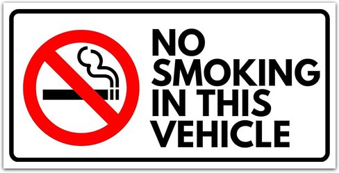 8 × ملصقات ممنوع التدخين للمركبات والسيارات مقاس 3 × 1.5 بوصة - لافتة ممنوع التدخين لملصقات العمل - فينيل فاخر ذاتي اللصق - مقاوم للأشعة فوق البنفسجية، مقاوم للماء، مضاد للخدش للاستخدام الخارجي والداخلي in Kuwait