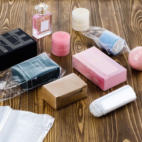 300 قطعة من اكياس تغليف شفافة قابلة للانكماش من بي او اف، 3 احجام، مجموعة تغليف غشاء حراري لمستلزمات المنزل لتغليف اطارات الصور والصابون والكتب والشموع وزجاجات الزيت (2 × 4 انش، 4 × 8 انش، 7 × 10 انش) in Kuwait