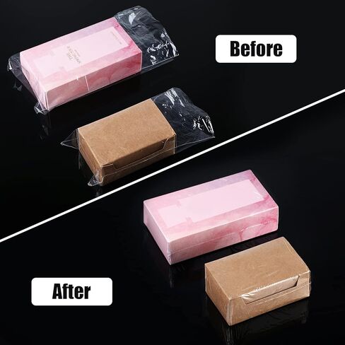300 قطعة من اكياس تغليف شفافة قابلة للانكماش من بي او اف، 3 احجام، مجموعة تغليف غشاء حراري لمستلزمات المنزل لتغليف اطارات الصور والصابون والكتب والشموع وزجاجات الزيت (2 × 4 انش، 4 × 8 انش، 7 × 10 انش) in Kuwait