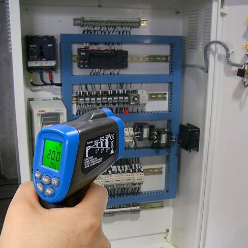 LYCEBELL LC-981C ميزان حرارة بالأشعة تحت الحمراء غير ملامس، مسدس درجة حرارة ليزر رقمي، قراءة فورية -58 إلى 1022 درجة فهرنهايت (-50 إلى 550 درجة مئوية)، عقد البيانات وتحذير من درجة الحرارة المنخفضة العالية (ليس للإنسان) in Kuwait