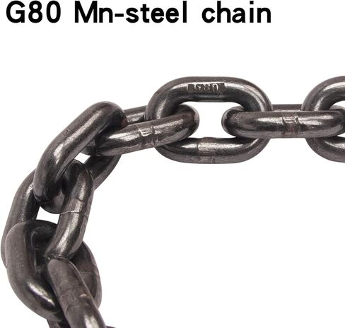13FT سلسلة حبال 5/16 بوصة × 13 قدم سلسلة رفع المحرك G80 سبائك الصلب محرك سلسلة رافعة المصاعد رفع سلاسل حبال 5 طن مع 4 خطافات للساق in Kuwait
