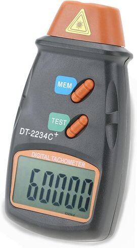 مقياس سرعة الدوران الرقمي، DT-2234C+ جهاز قياس سرعة الدوران الصغير بدون تلامس مع شاشة LCD لقياس سرعة الدوران للصور والعجلات والمخرطة وصناعة السيارات in Kuwait
