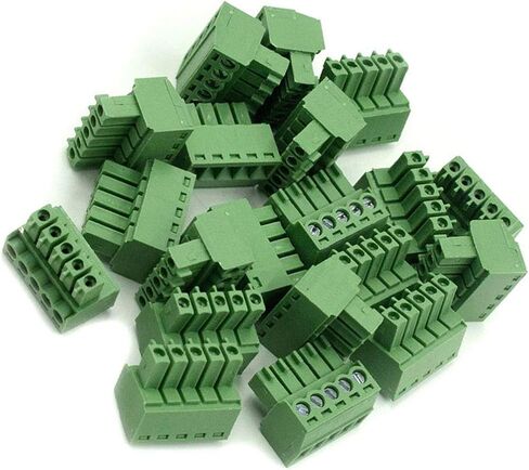 300V 8A KF2EDGK 3.5 مم الملعب 2 دبوس قابل للتوصيل PCB برغي محطة كتلة موصل أخضر، حزمة من 20 in Kuwait