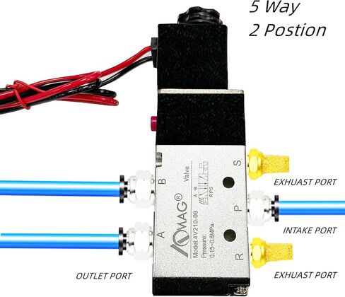 AOMAG 1/4 "PT صمام الملف اللولبي 4V210-08 تيار مستمر 12 فولت ملف واحد يعمل بالكهرباء 2 موضع 5 طريقة اتصال نوع in Saudi Arabia