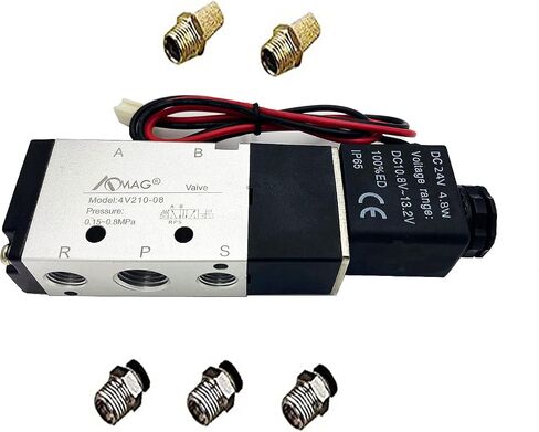 AOMAG 1/4 "PT صمام الملف اللولبي 4V210-08 تيار مستمر 12 فولت ملف واحد يعمل بالكهرباء 2 موضع 5 طريقة اتصال نوع in Saudi Arabia