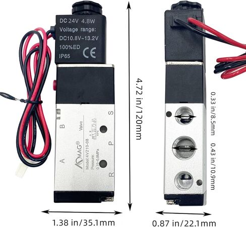 AOMAG 1/4 "PT صمام الملف اللولبي 4V210-08 تيار مستمر 12 فولت ملف واحد يعمل بالكهرباء 2 موضع 5 طريقة اتصال نوع in Saudi Arabia