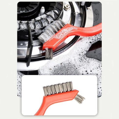 Wire Scratch Brush Set Soft Grip for Rust, Dirt & Paint Scrubbing with Deep Cleaning (18, 18PCS - Stainless Steel Wire) in Kuwait