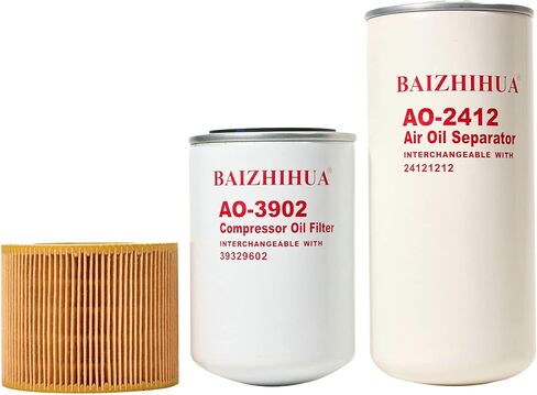 BAIZHIHUA Filter Kit 24121212 Oil Separator 39329602 Oil Filter 88171913 Air Filter Compatible with Ingersoll-Rand Screw Air Compressor UP6-5 Thru UP6-15C Substitute Spare Parts in Saudi Arabia