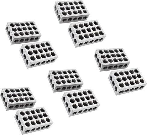 5 Pair of 1-2-3 Blocks Matched Pair with 23 Holes Precision Machinist Milling 0.0002In for Milling Machine Jig in Saudi Arabia