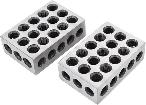 5 Pair of 1-2-3 Blocks Matched Pair with 23 Holes Precision Machinist Milling 0.0002In for Milling Machine Jig in Saudi Arabia