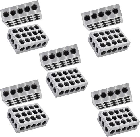5 Pair of 1-2-3 Blocks Matched Pair with 23 Holes Precision Machinist Milling 0.0002In for Milling Machine Jig in Saudi Arabia