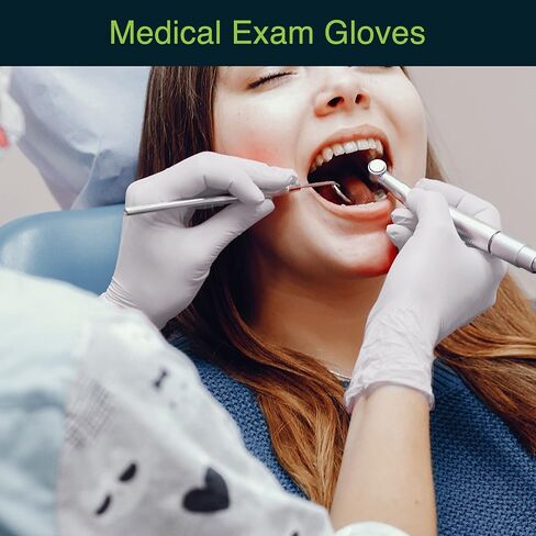 قفازات فيفث بالس باللون الأبيض والوردي للاستعمال مرة واحدة من الفينيل، 200 قطعة - قفازات فحص طبي خالية من البودرة واللاتكس in Kuwait