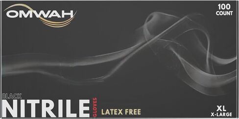OMWAH Nitrile Gloves - Professional Heavy Duty Latex Free Disposable Gloves Snug Fit Box of100 Pack in Kuwait