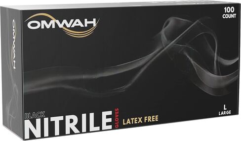 OMWAH Nitrile Gloves - Professional Heavy Duty Latex Free Disposable Gloves Snug Fit Box of100 Pack in Kuwait