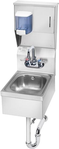 حوض يد موفر للمساحة من Krowne HS-37، مثبت على الحائط، 13 بوصة عرض × 17-1/4 بوصة عمق × 29-1/2 بوصة ارتفاع OA، 8 بوصة ارتفاع باكسبلاش، 9-3/4 بوصة عرض × 12-1/ وعاء عميق مقاس 2 بوصة من الأمام إلى الخلف × 5-5/8 بوصة، وحنفية معقوفة مثبتة على شكل سبلاش مقاس 4 بو in Kuwait