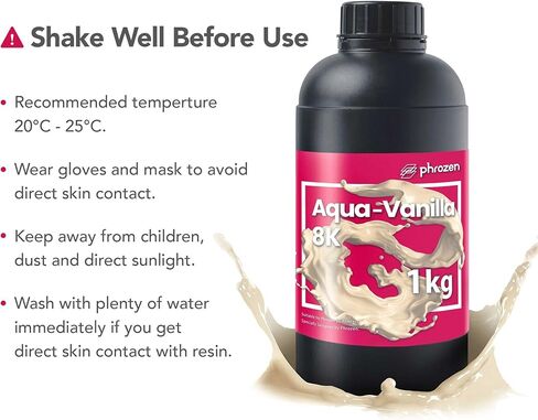راتنج الطباعة Phrozen Aqua 8K ثلاثي الأبعاد، مصمم لعرض نماذج ثلاثية الأبعاد مفصلة للغاية ويعمل بشكل أفضل مع طابعات LCD ثلاثية الأبعاد 8K (الفانيليا، 1 كجم) in Kuwait