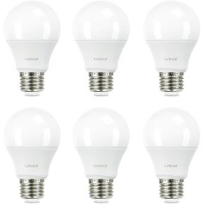 Linkind A19 LED Light Bulb, 60W Equivalent Light Bulbs, 9W 2700K Soft White, 800 Lumens Non-Dimmable LED Bulb, E26 Standard Base, Energy Efficient UL Listed, 6 Pack Led Lights for Bedroom Home Office