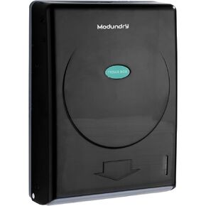 Modundry Commercial Paper Towel Dispenser Wall Mount, Adhesive or Screws Install,Holds 500 Multifold/Trifold/Z Fold Hand Towels Holder Tissue Dispenser for Bathroom,Restroom, Office, Home (Black)