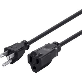 Monoprice 105296 1ft 16AWG Power Extension Cord Cable, 13A (NEMA 5-15P to NEMA 5-15R),Black - 13A in Saudi Arabia