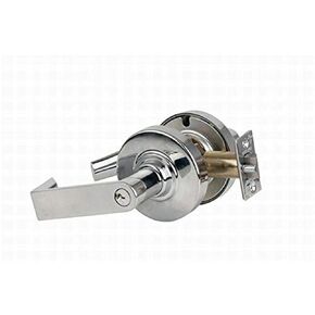 Schlage Commercial ND50RHO625 ND Series قفل أسطواني من الدرجة الأولى، وظيفة الدخول/المكتب، قفل بزر ضغط، تصميم رافعة رودس، لمسة نهائية من الكروم اللامع in Kuwait