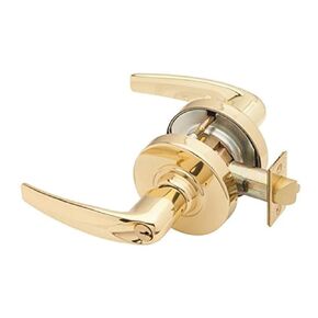 قفل أسطواني من سلسلة Schlage Commercial ND53ATH605 ND من الدرجة الأولى، قفل بوظيفة الدخول/الضغط على الزر، تصميم رافعة أثينا، لمسة نهائية من النحاس اللامع in Kuwait