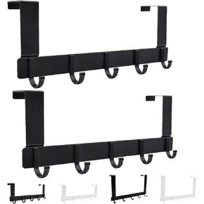 1 Pack Over Door Hooks, Black/White, Short/Long, Heavy-Duty Over Door Hanger(1pcs Long Black)