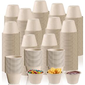 Zubebe 800 Pack Disposable Souffle Cups 4 oz Condiment Cups Paper Snack Cups Small Food Portion Containers Mini Sample Cups Tasting Cups for Parties Picnics Barbecues Travel and Events (Natural Color)