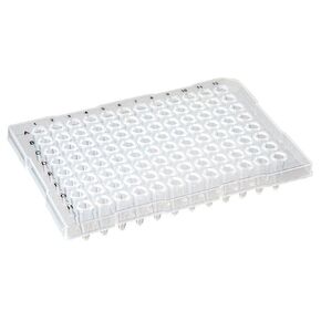 Globe Scientific PCR-HS-FL02 PCR Plate, 96-Well, Half Skirt, ABI-Style, Flat Top, Clear, 0.2mL Capacity, Pack of 100 in Kuwait