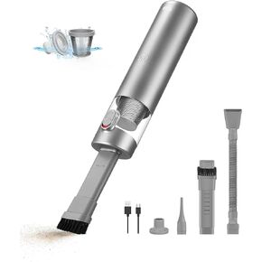 Brigii Crevice Vacuum, Handheld Vacuum & Air Duster & Hand Pump 3 in 1, Cordless Mini Vacuum, 3 Kinds of Crevice Nozzles, Lightweight 1lbs,USB Rechargeable-M1