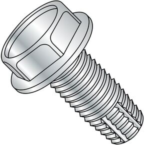 Small Parts 3124FW Steel Thread Cutting Screw, Zinc Plated Finish, Hex Washer Head, Type F, 5/16"-18 Thread Size, 1-1/2" Length (Pack of 10) in Kuwait