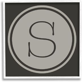 Stupell Industries Modern S Initial Elevator Key Circular Shape Framed Wall Art in Kuwait