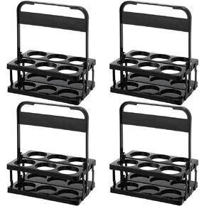 4 قطع حامل مشروبات محمول من سلاير، حامل مشروبات بلاستيكي، حاملات أكواب قابلة لإعادة الاستخدام للمشروبات، حامل أكواب قابل للطي، حامل توصيل المشروبات مع مقبض لسائقي التوصيل، مطعم الطعام، أسود in Kuwait