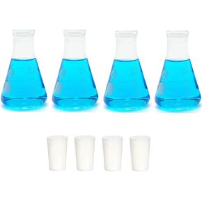 قارورة زجاجية قارورة Erlenmeyer ذات الفم الضيق 1000 مل قوارير متدرجة مع سدادة (مفردة) in Kuwait