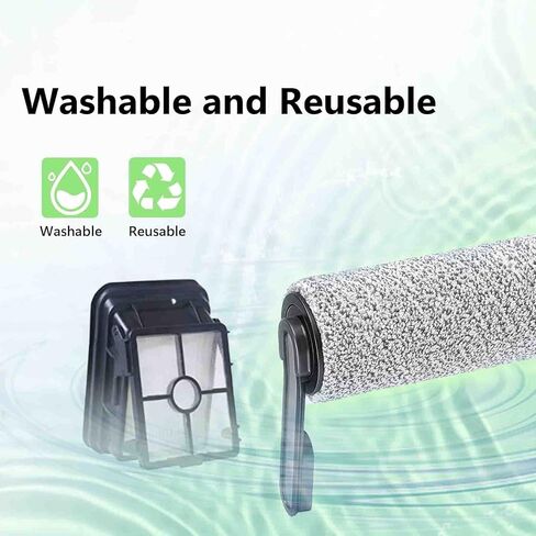 سيرو مجموعة من 6 قطع غيار لمكنسة تينيكو فلور ون اس 5/فلور ون اس 5 برو اللاسلكية الرطبة والجافة (3 فلاتر هيبا + 2 بكرة فرشاة + 1 فرشاة بيضاء) in Kuwait