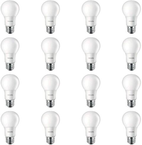 لمبة الإضاءة Philips LED Basic Frosted Dimmable A19 - تقنية EyeComfort - 450 Lumen - أبيض ناعم (2700K) - 6.5W=40W - قاعدة E26 - داخلي - 4 عبوات in Kuwait