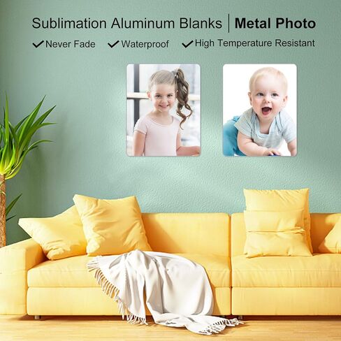 6 Pieces Aluminum Sublimation Blanks 8X10in KSVZS Sublimation Sign Blanks Square，Wall Decor，Frame Blanks for Sublimation Heat Press，Strong Packaging Box.White Square Corner in Kuwait