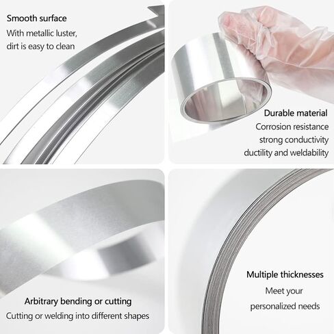لفة من رقائق الألومنيوم المعدنية 1060 درجة 24 مقياس × 2 بوصة × 6.6 قدم، شريط صفائح معدنية وامضة من الألومنيوم للحرف اليدوية in Kuwait