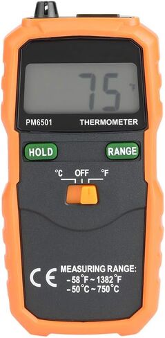 ميزان الحرارة، شاشة LCD PEAKMETER PM6501 K نوع ميزان الحرارة الرقمي، أداة قياس درجة الحرارة عالية الدقة، درجة مئوية/فهرنهايت in Kuwait