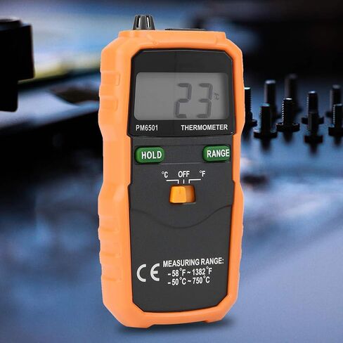 ميزان الحرارة، شاشة LCD PEAKMETER PM6501 K نوع ميزان الحرارة الرقمي، أداة قياس درجة الحرارة عالية الدقة، درجة مئوية/فهرنهايت in Kuwait