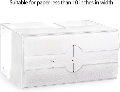 اتش بي لايف موزع مناشف ورقية، حامل مناشف ورقية يثبت على الحائط لتخزين المناشف الورقية متعددة الطيات، اكريليك شفاف in Kuwait