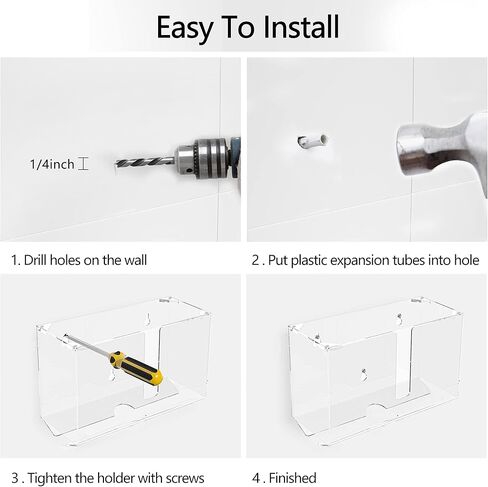 اتش بي لايف موزع مناشف ورقية، حامل مناشف ورقية يثبت على الحائط لتخزين المناشف الورقية متعددة الطيات، اكريليك شفاف in Kuwait