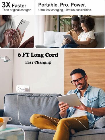 iPhone Charger Fast Charging,【Apple MFi Certified】2Pack Type C Fast Apple Charger Block Adapter 6FT USB-C to Lightning Cable for iPhone 14/13/13 Pro/12/12 Pro/12 Pro Max/11/Xs Max/XR/X/SE,iPad,AirPods in Saudi Arabia