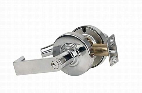 Schlage Commercial ND50RHO625 ND Series قفل أسطواني من الدرجة الأولى، وظيفة الدخول/المكتب، قفل بزر ضغط، تصميم رافعة رودس، لمسة نهائية من الكروم اللامع in Kuwait