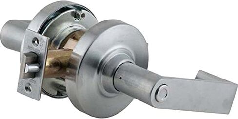 Schlage Commercial ND50PDRHO626 ND Series قفل أسطواني من الدرجة الأولى، وظيفة الدخول/المكتب، قفل بزر ضغط، تصميم رافعة رودس، لمسة نهائية من الكروم الساتان in Kuwait