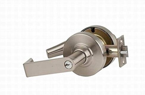 Schlage Commercial ND50PDRHO619 ND Series قفل أسطواني من الدرجة 1، وظيفة الدخول/المكتب، قفل بزر ضغط، تصميم رافعة رودس، لمسة نهائية من النيكل الساتان in Kuwait